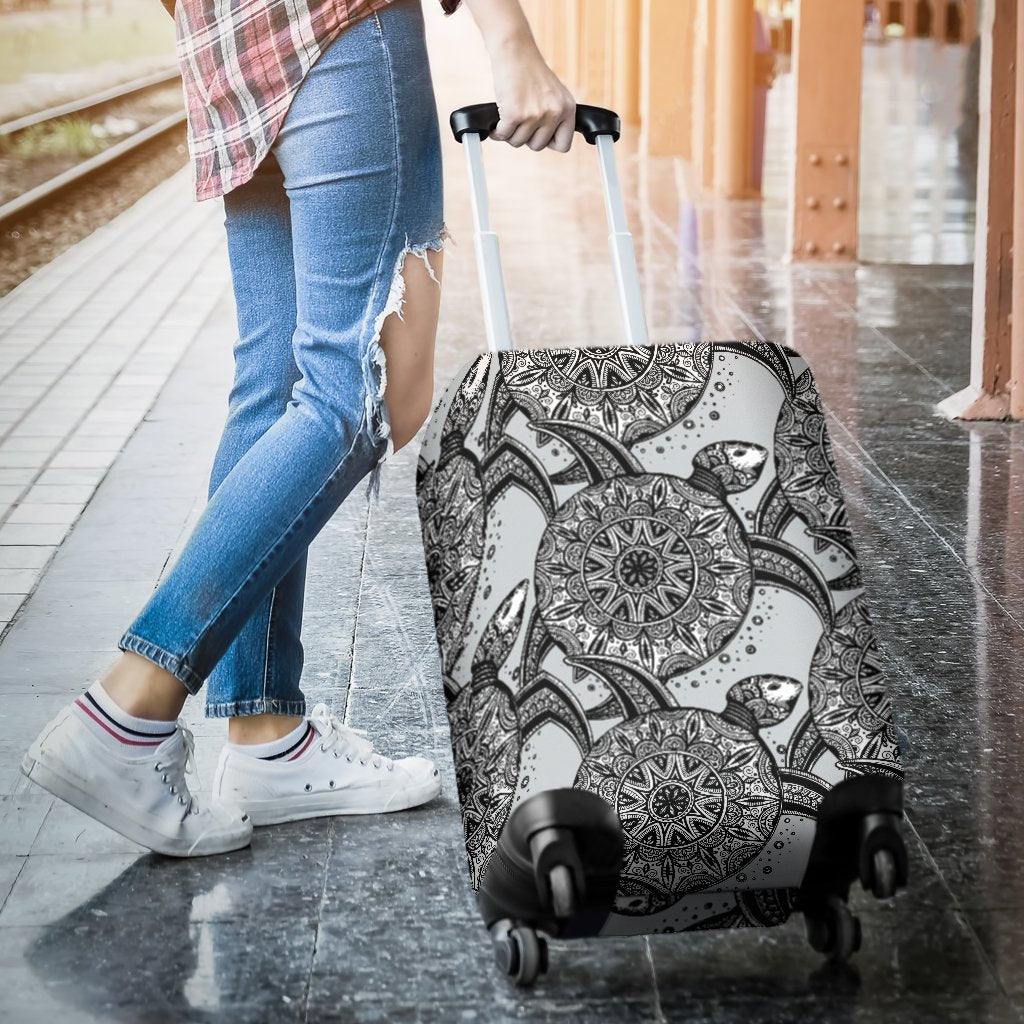 Tribal Turtle Polynesian Themed Print Luggage Cover Protector