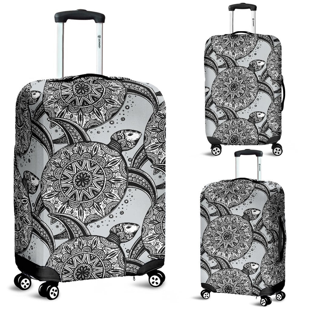 Tribal Turtle Polynesian Themed Print Luggage Cover Protector
