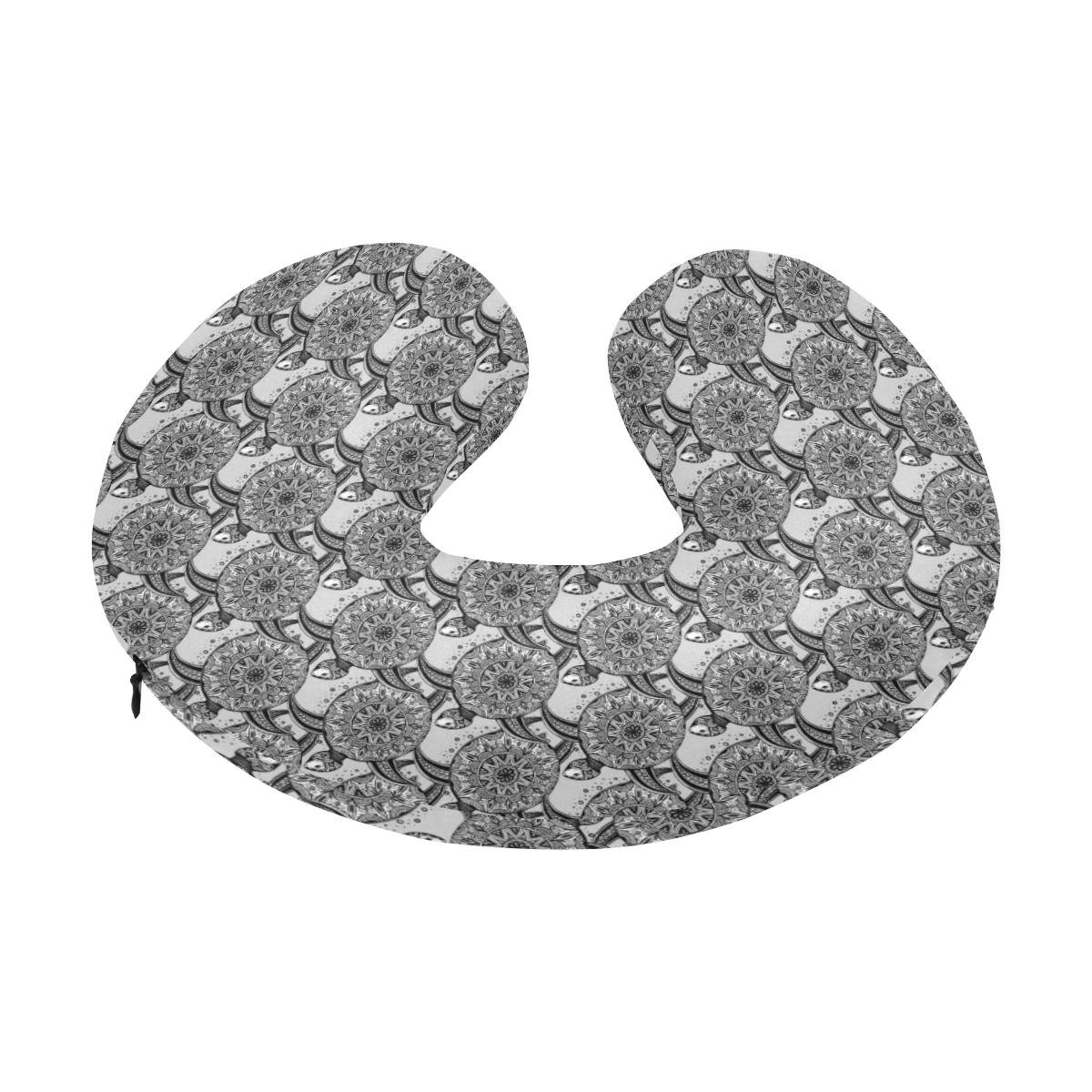 Tribal Turtle Polynesian Themed Print U-Shaped Travel Neck Pillow-JTAMIGO.COM
