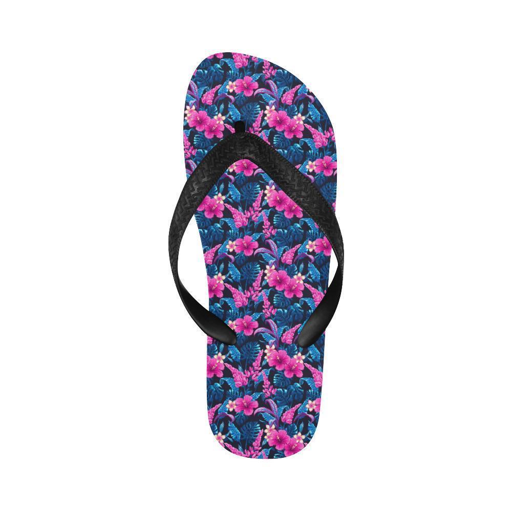 Tropical Folower Pink Themed Print Flip Flops-JTAMIGO.COM