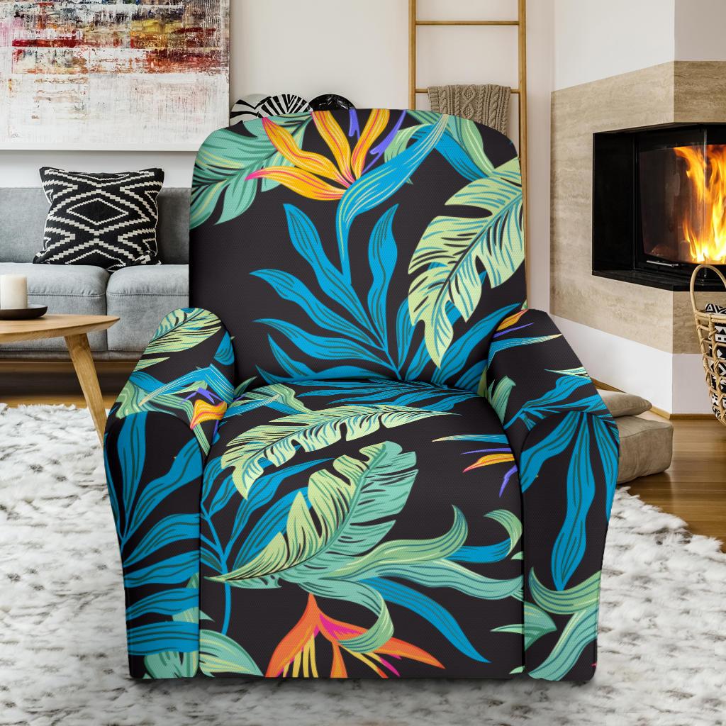 Tropical Palm Leaves Hawaiian Flower Single Sofa Slipcover -JTAMIGO.COM