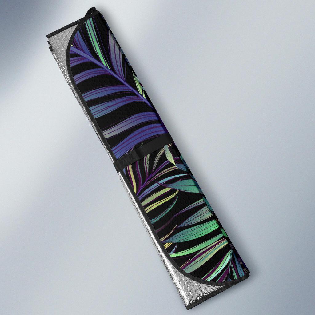 Tropical Palm Leaves Pattern Brightness Car Sun Shade For Windshield