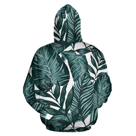 Tropical Palm Leaves Pattern Pullover Hoodie