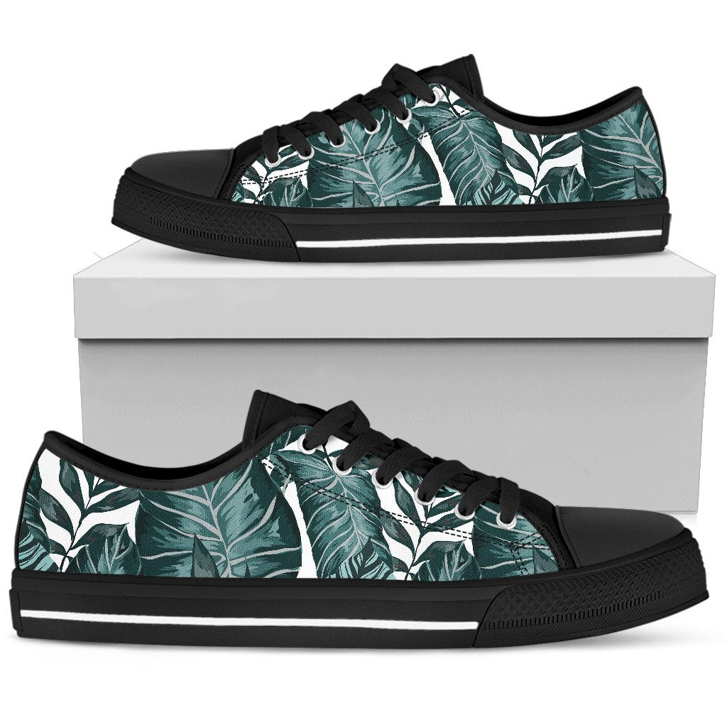 Tropical Palm Leaves Pattern Women Low Top Shoes-JTAMIGO.COM