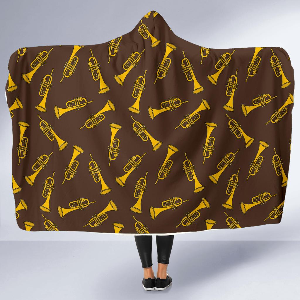 Trumpet Pattern Design Print Hooded Blanket-JTAMIGO.COM