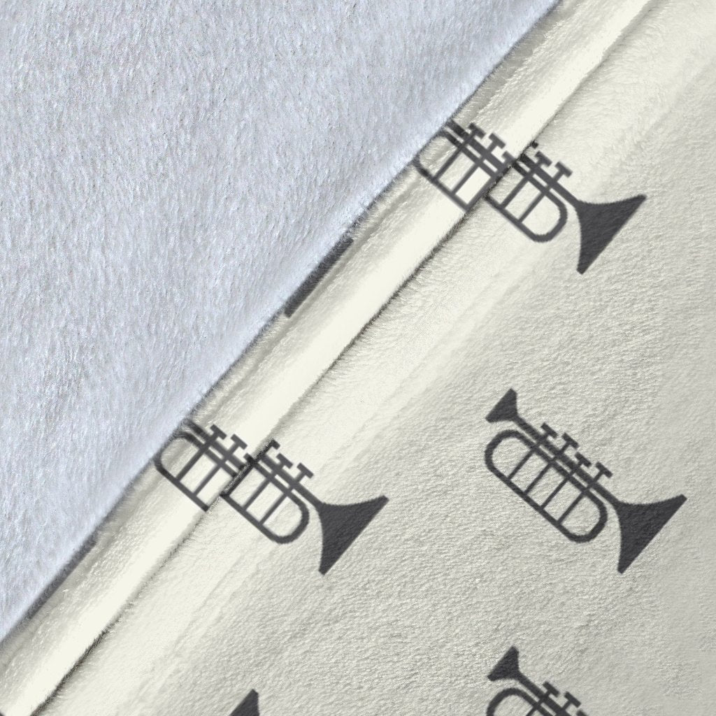 Trumpet Pattern Themed Print Fleece Blanket