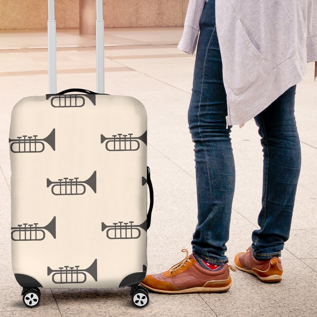 Trumpet Pattern Themed Print Luggage Cover Protector