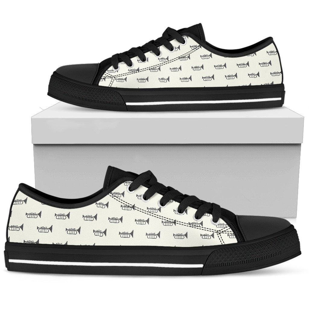 Trumpet Pattern Themed Print Women Low Top Shoes-JTAMIGO.COM