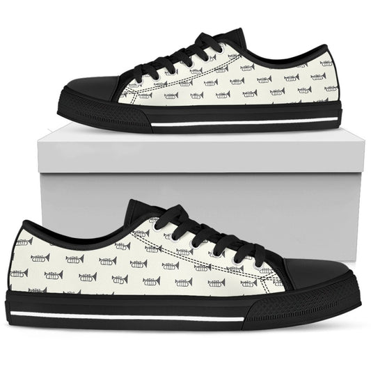 Trumpet Pattern Themed Print Women Low Top Shoes-JTAMIGO.COM