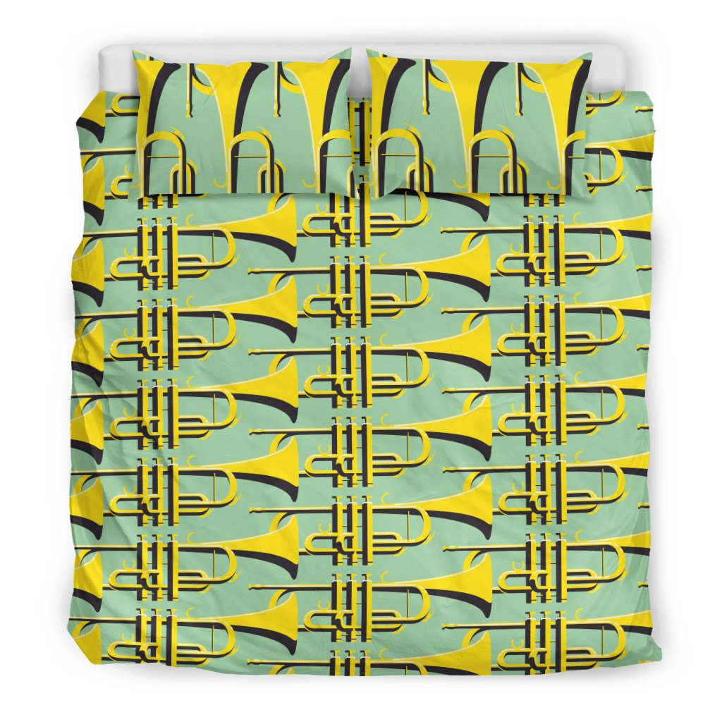 Trumpet Vintage Design Print Duvet Cover Bedding Set