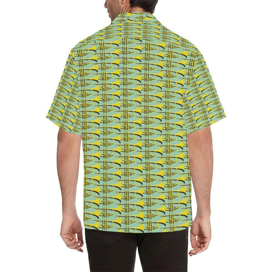 Trumpet Vintage Design Print Men Aloha Hawaiian Shirt