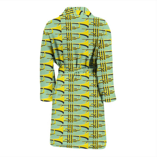Trumpet Vintage Design Print Men Bath Robe-JTAMIGO.COM