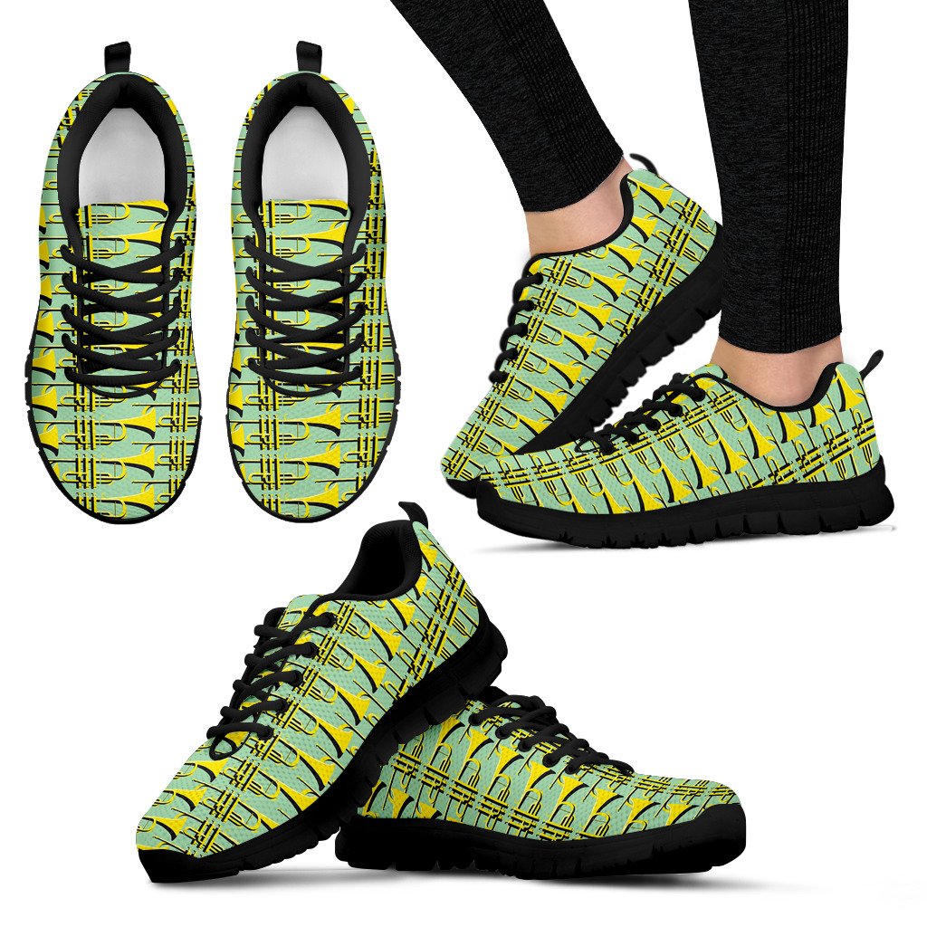 Trumpet Vintage Design Print Women Sneakers Shoes
