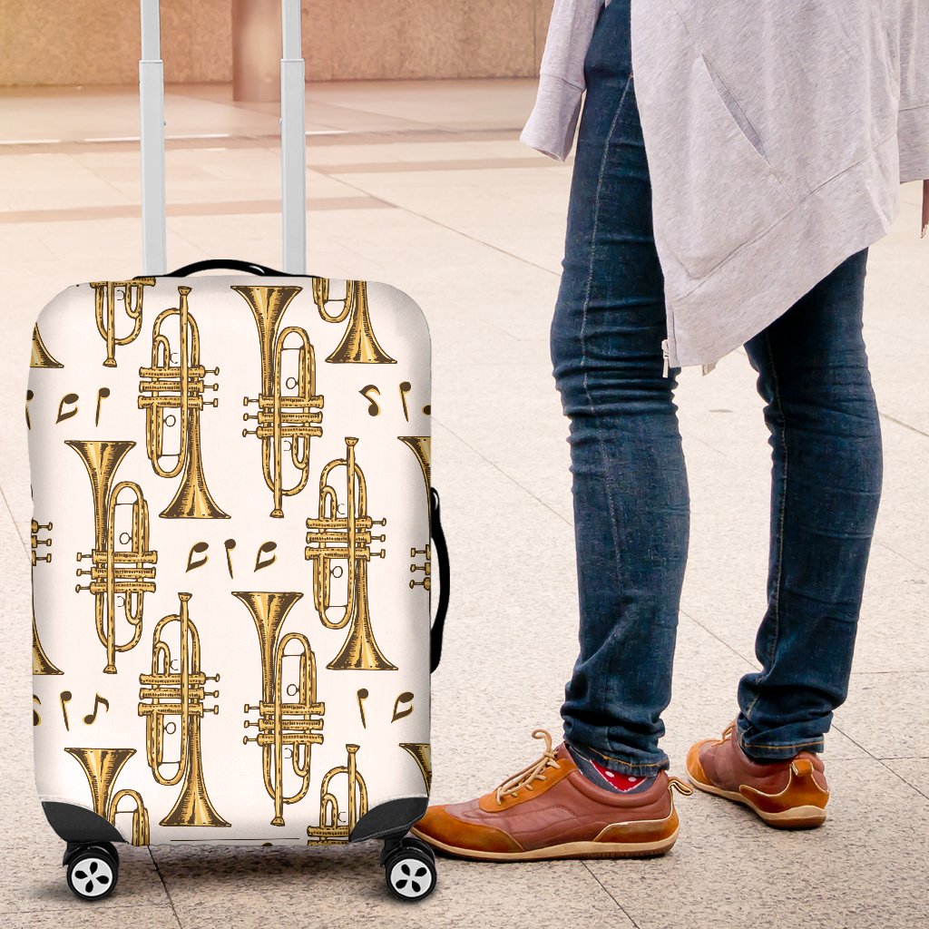 Trumpet With Music Note Print Luggage Cover Protector