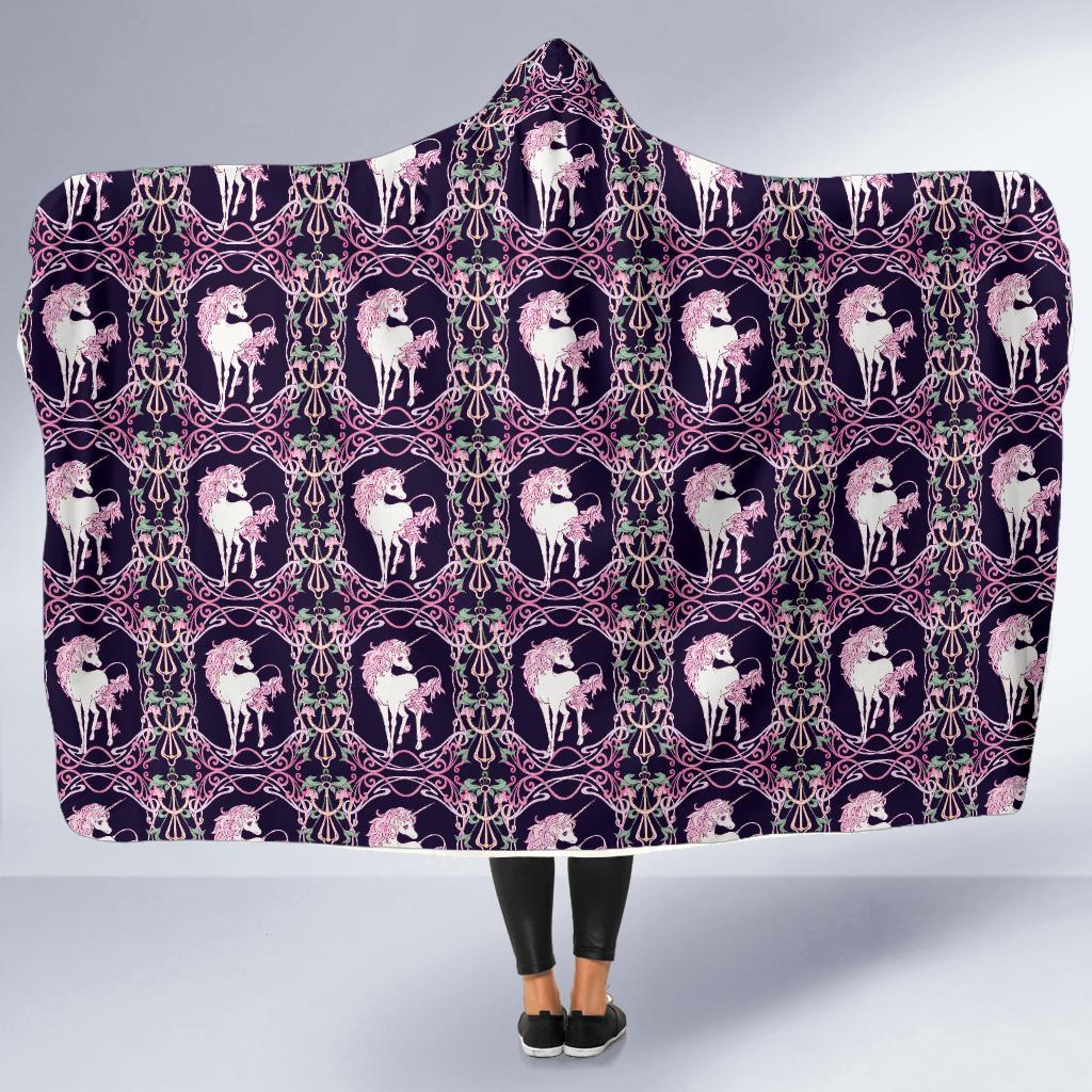 Unicorn Fantastic Flower Hooded Blanket-JTAMIGO.COM
