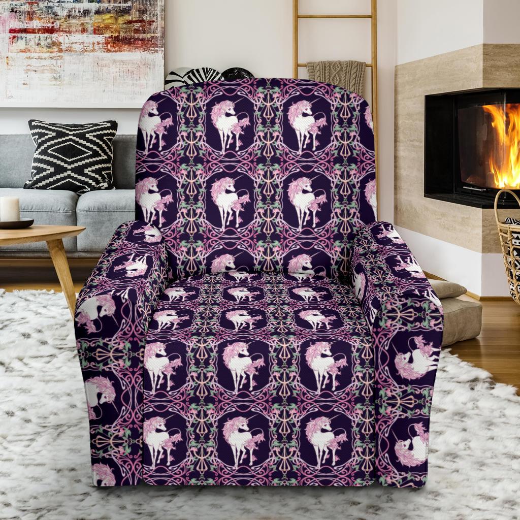 Unicorn Fantastic Flower Single Sofa Slipcover -JTAMIGO.COM