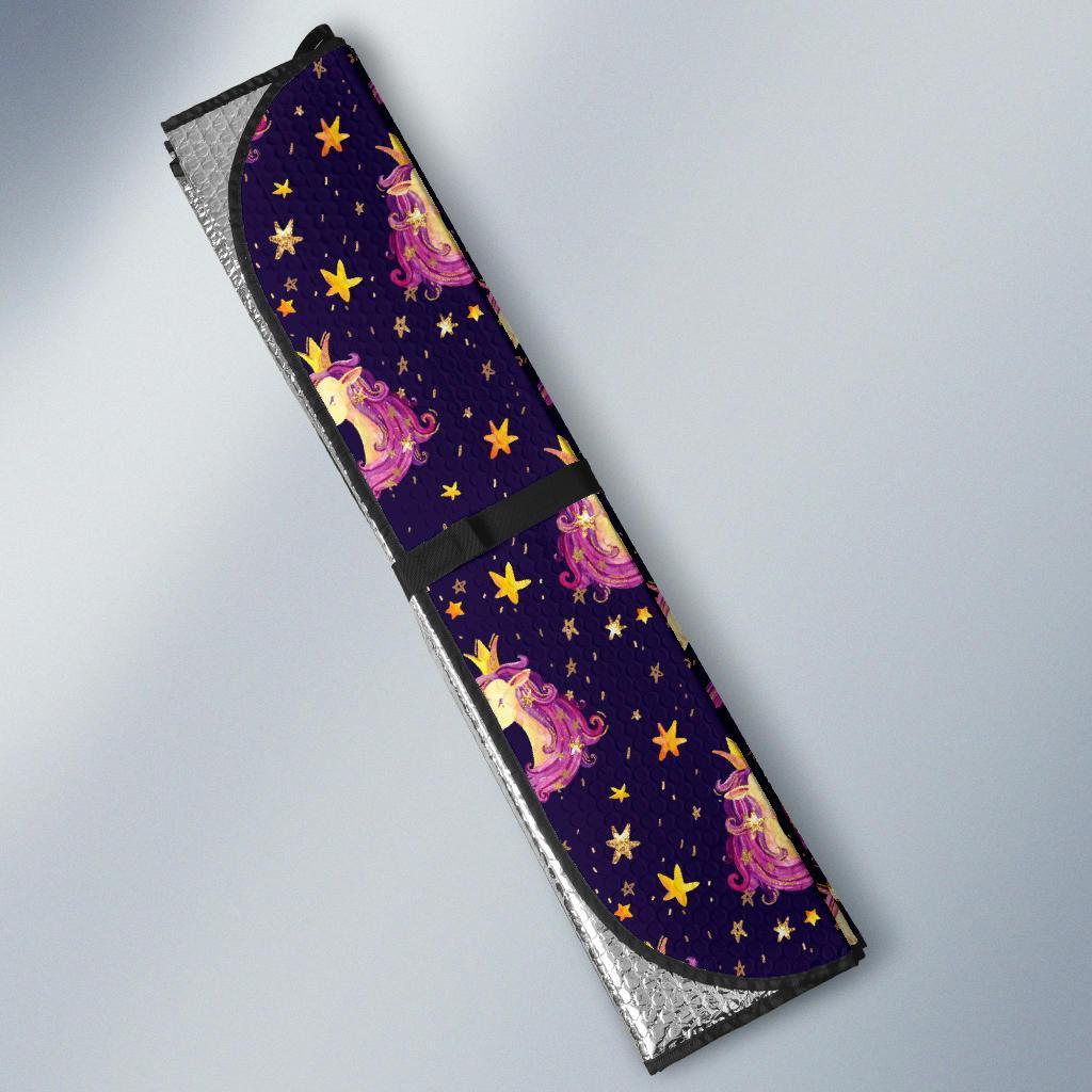 Unicorn Princess Star Sparkle Car Sun Shade For Windshield