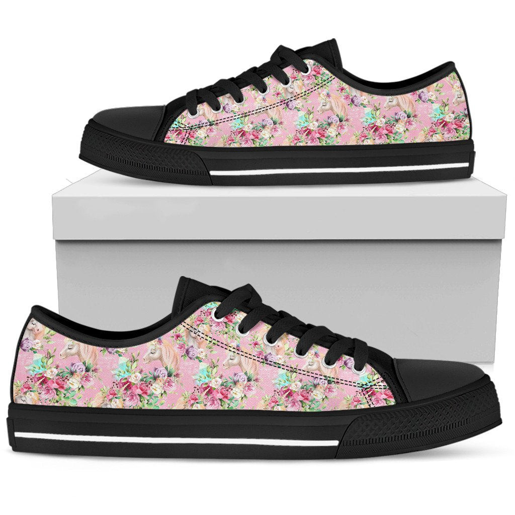 Unicorn Princess with Rose Women Low Top Shoes-JTAMIGO.COM