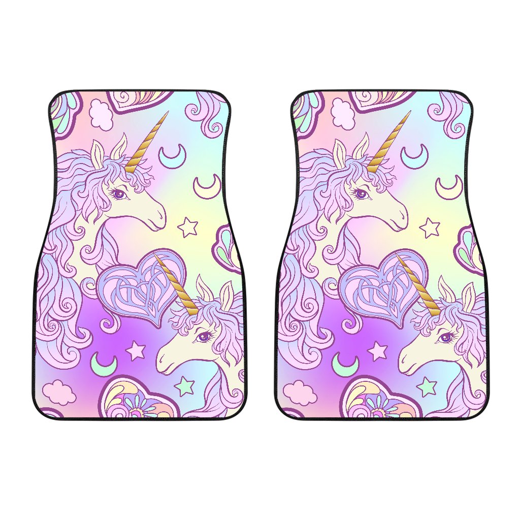 Unicorn Rainbow Star Heart Print Car Floor Mats
