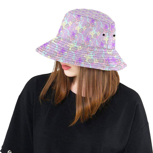 Unicorn Rainbow Star Heart Print Unisex Bucket Hat