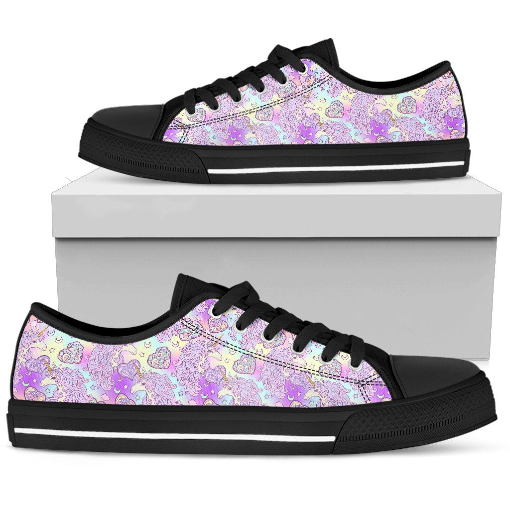 Unicorn Rainbow Star Heart Print Women Low Top Shoes-JTAMIGO.COM