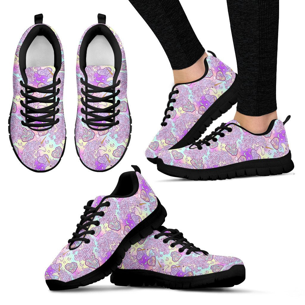 Unicorn Rainbow Star Heart Print Women Sneakers Shoes