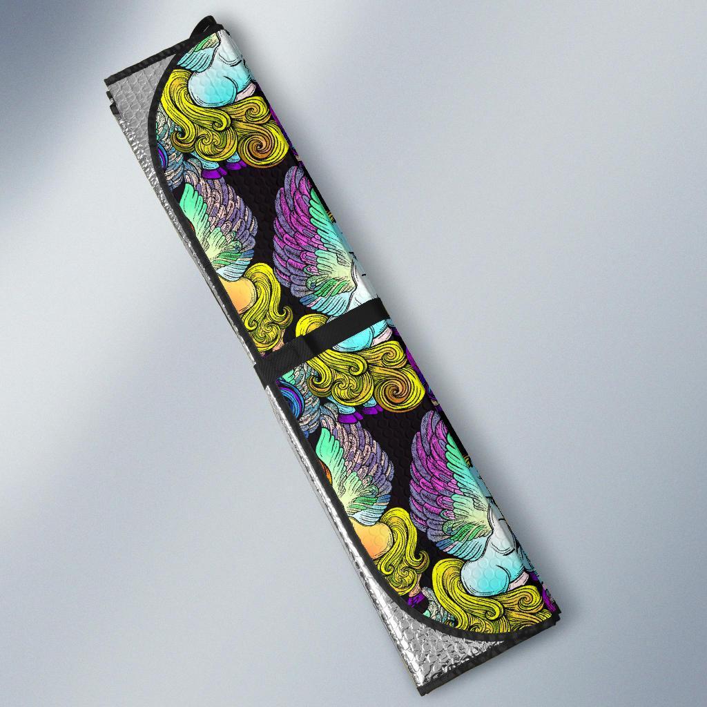 Unicorn With Wings Print Pattern Car Sun Shade For Windshield