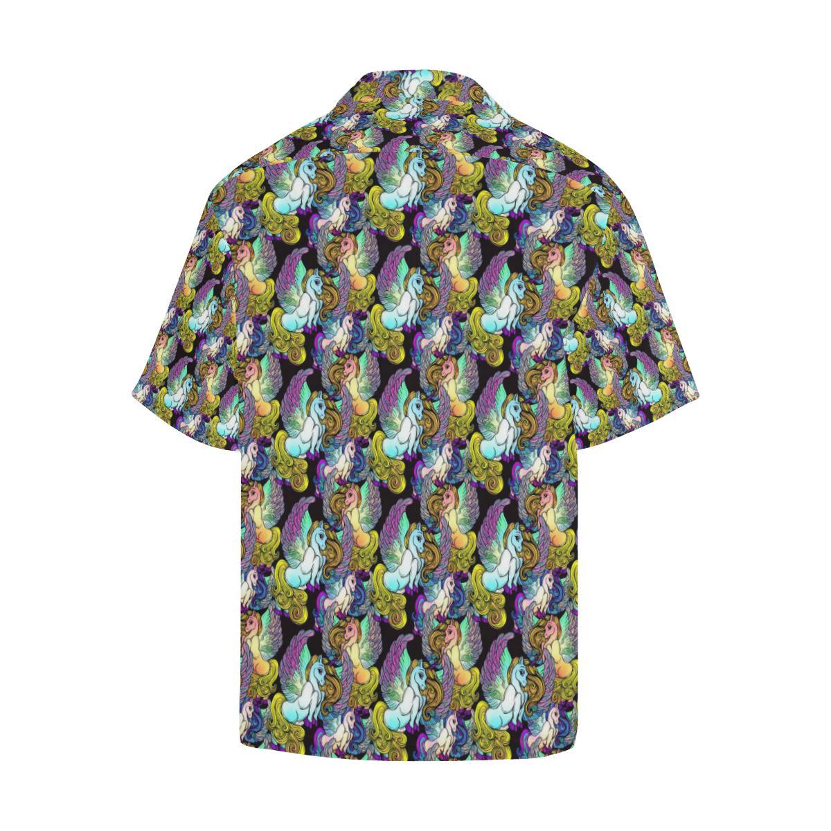 Unicorn With Wings Print Pattern Men Aloha Hawaiian Shirt