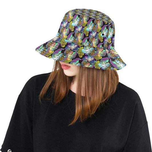 Unicorn With Wings Print Pattern Unisex Bucket Hat