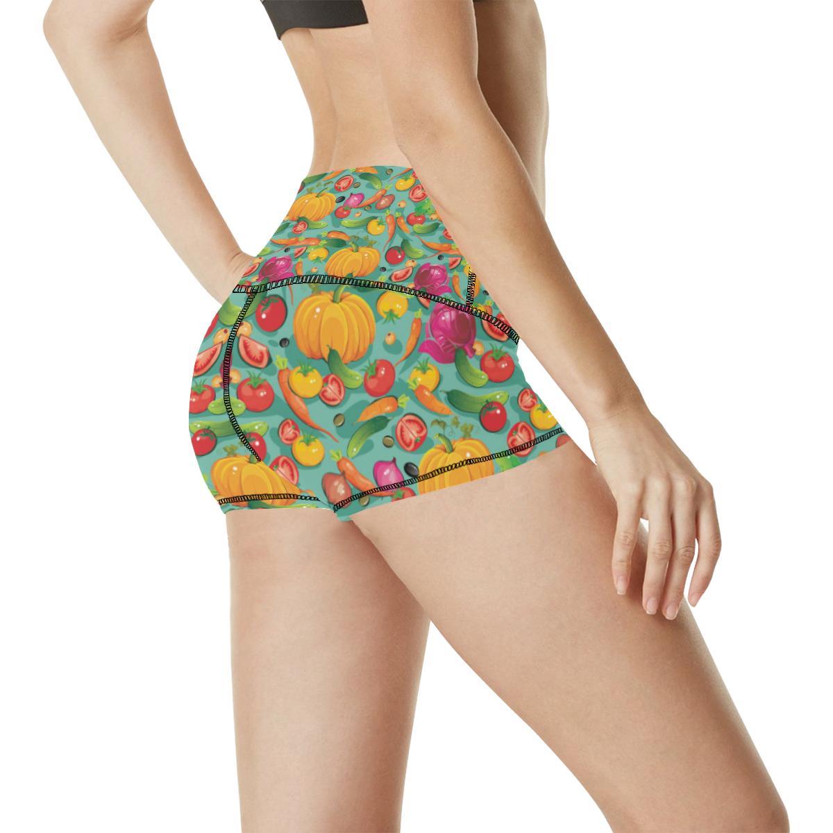 Vegan Colorful Themed Design Print High Waisted Spandex Shorts-JTAMIGO.COM