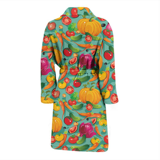 Vegan Colorful Themed Design Print Men Bath Robe-JTAMIGO.COM