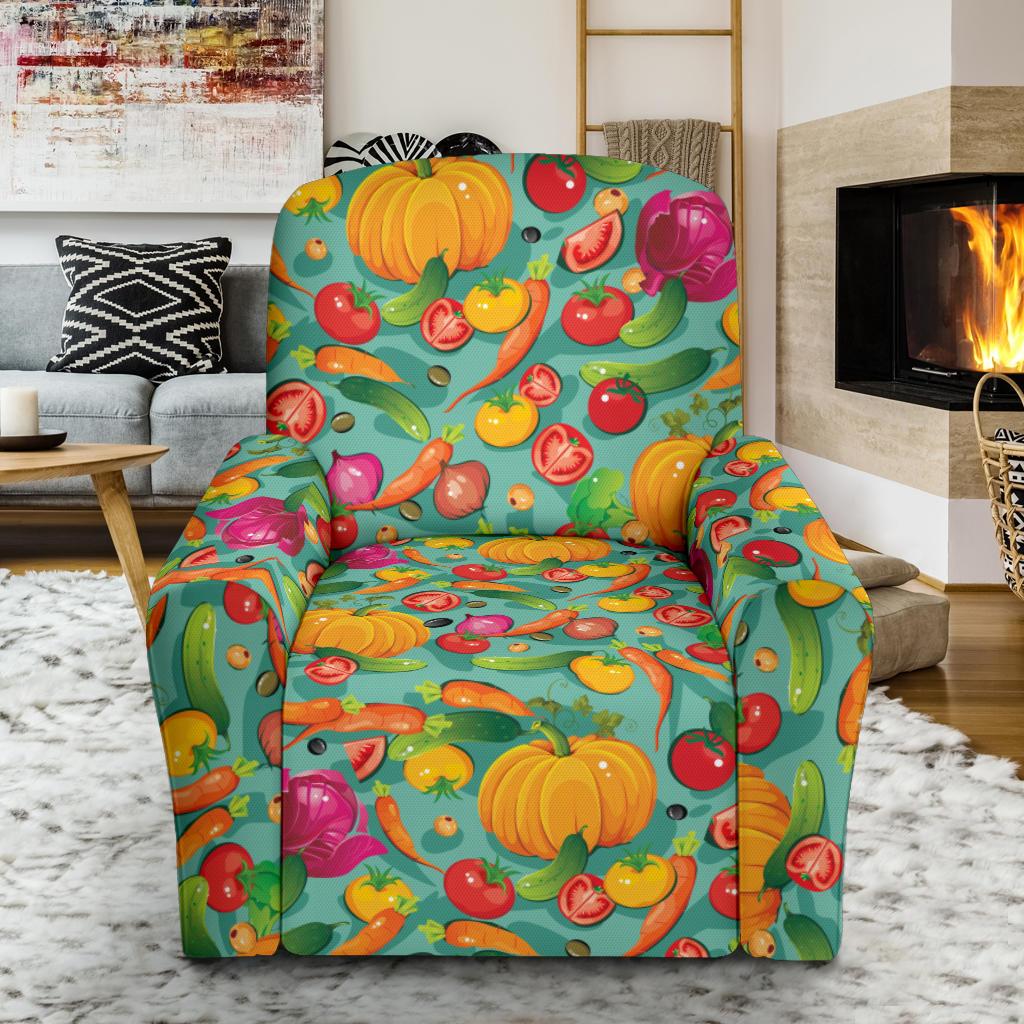 Vegan Colorful Themed Design Print Single Sofa Slipcover -JTAMIGO.COM