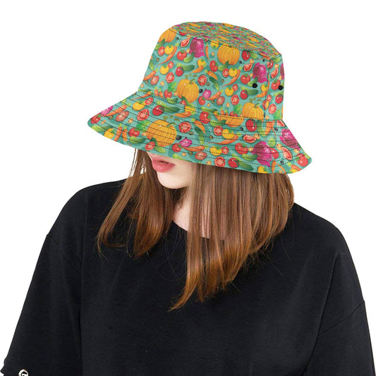 Vegan Colorful Themed Design Print Unisex Bucket Hat