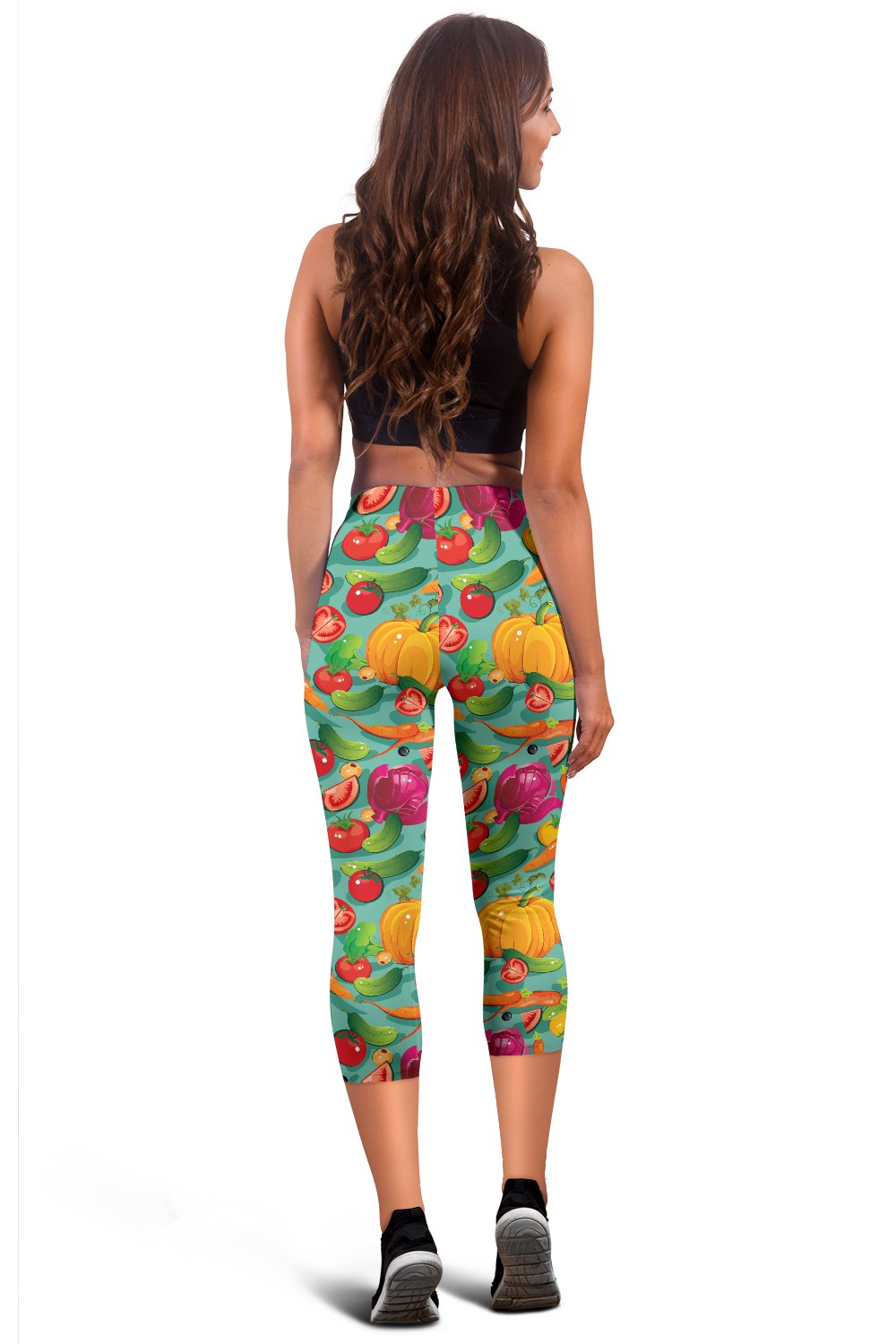 Vegan Colorful Themed Design Print Women Capris