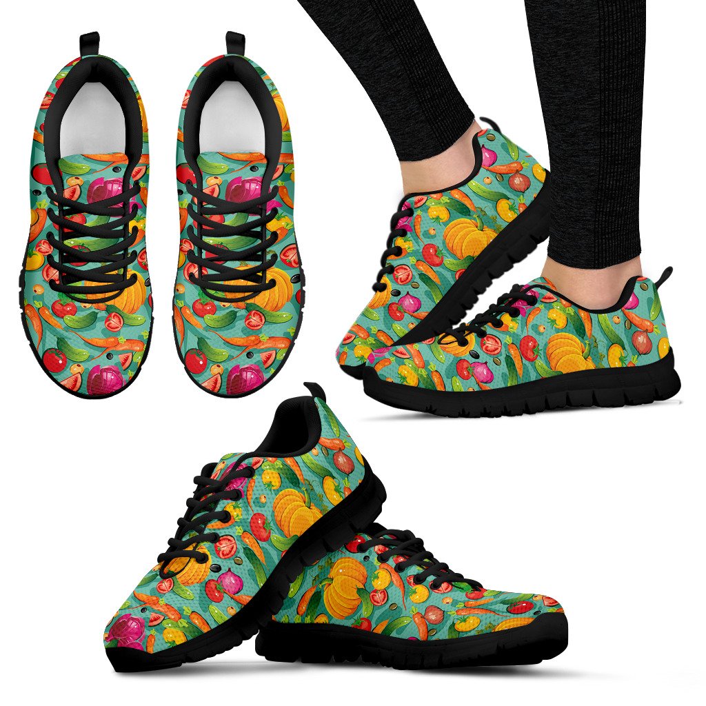 Vegan Colorful Themed Design Print Women Sneakers Shoes