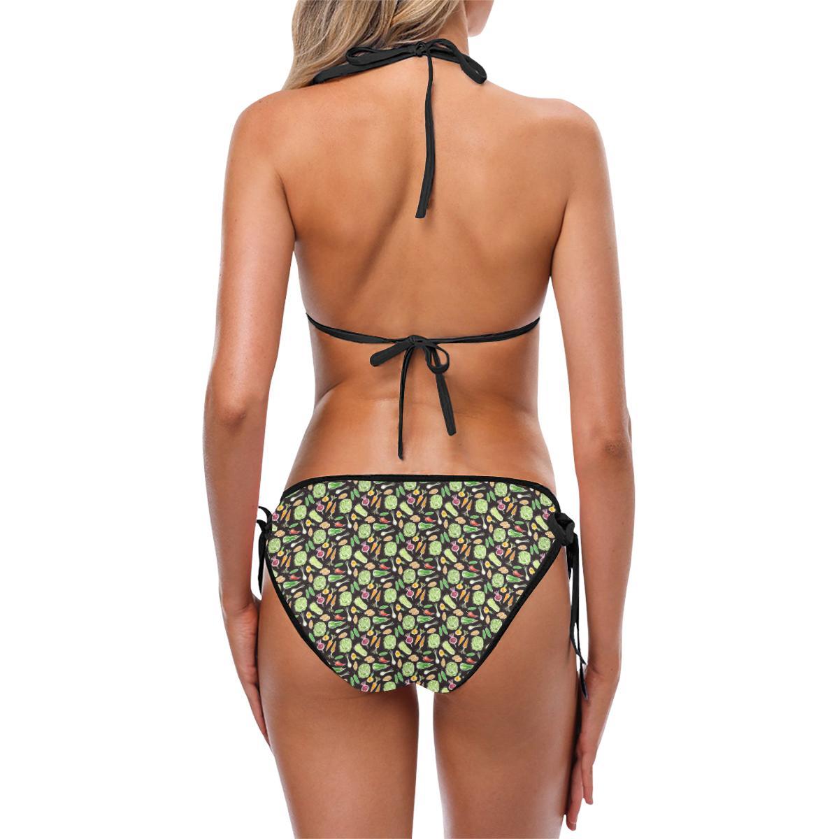 Vegan Draw Themed Design Print Bikini Swimsuit-JTAMIGO.COM