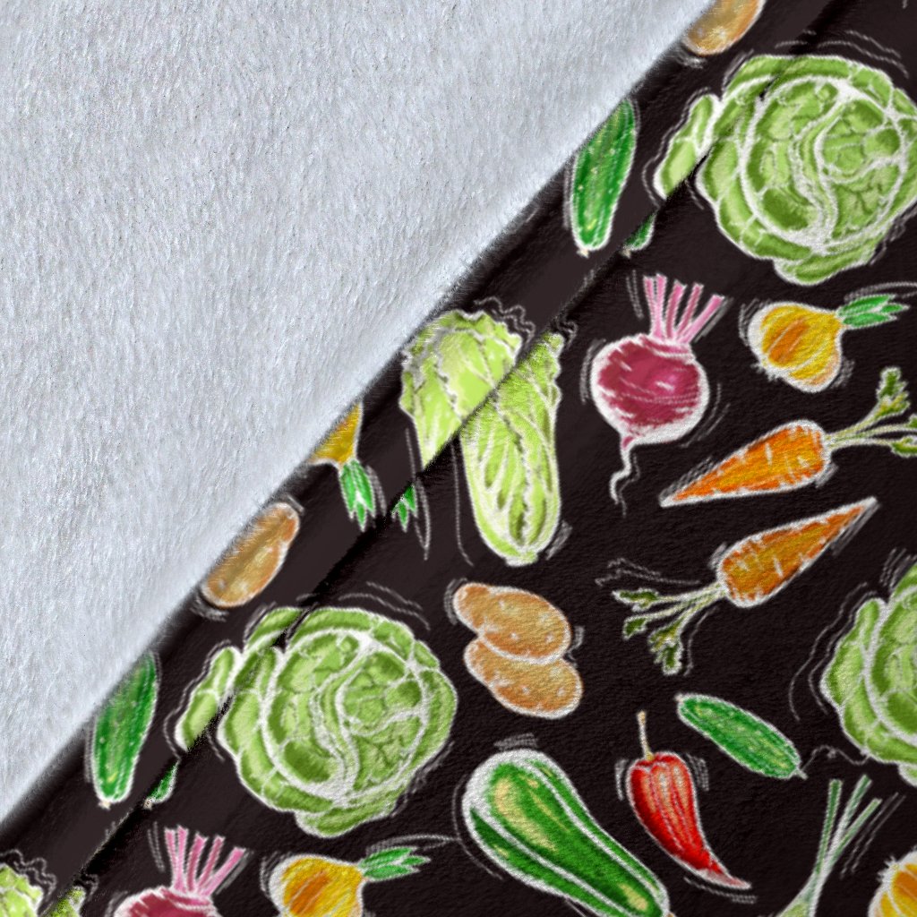 Vegan Draw Themed Design Print Fleece Blanket