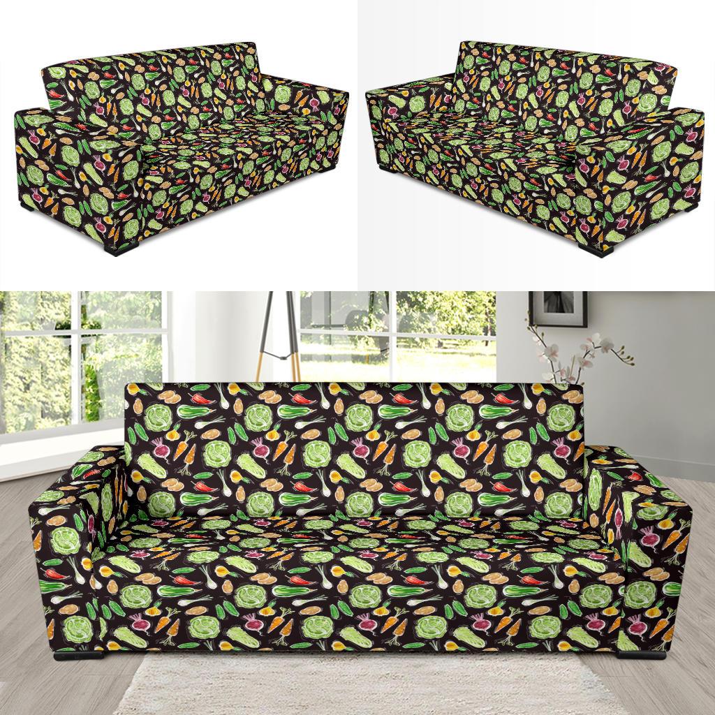 Vegan Draw Themed Design Print Sofa Slipcover-JTAMIGO.COM