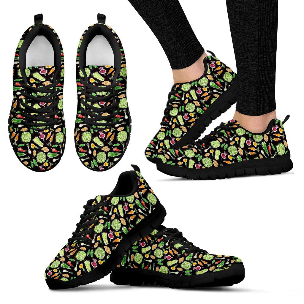 Vegan Draw Themed Design Print Women Sneakers Shoes