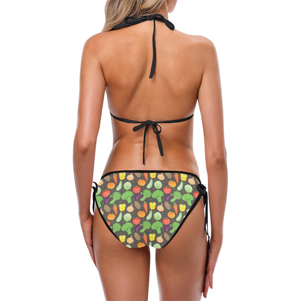 Vegan Funny Themed Design Print Bikini Swimsuit-JTAMIGO.COM