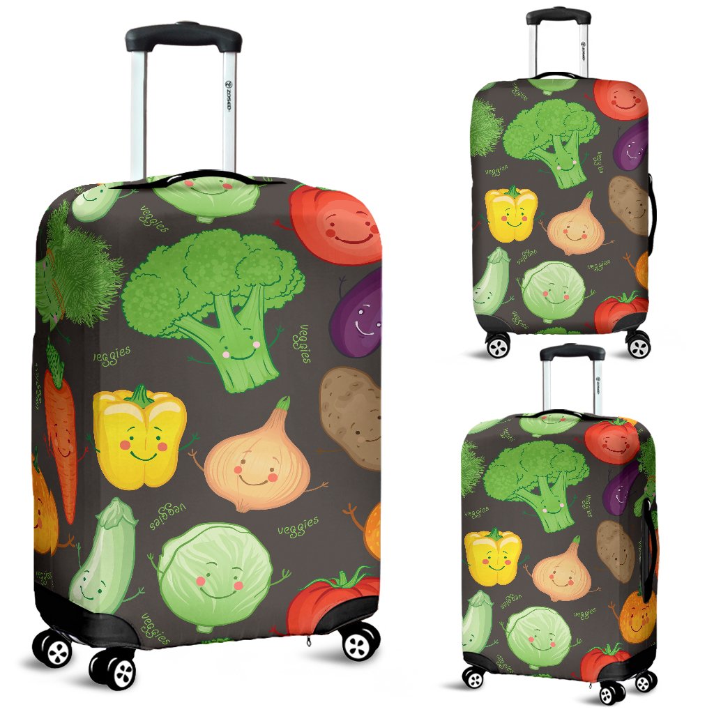 Vegan Funny Themed Design Print Luggage Cover Protector