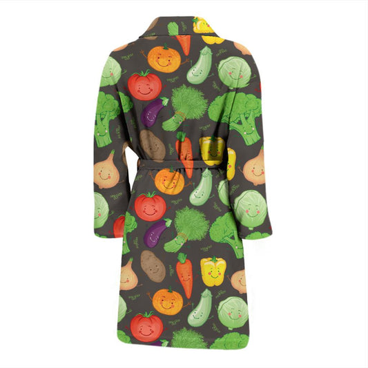 Vegan Funny Themed Design Print Men Bath Robe-JTAMIGO.COM