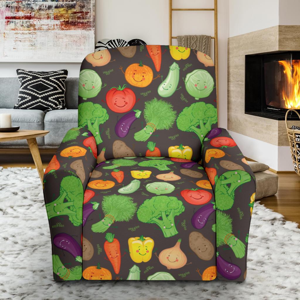 Vegan Funny Themed Design Print Single Sofa Slipcover -JTAMIGO.COM