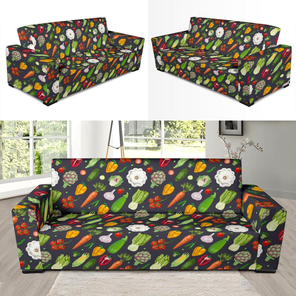 Vegan Pattern Themed Design Print Sofa Slipcover-JTAMIGO.COM