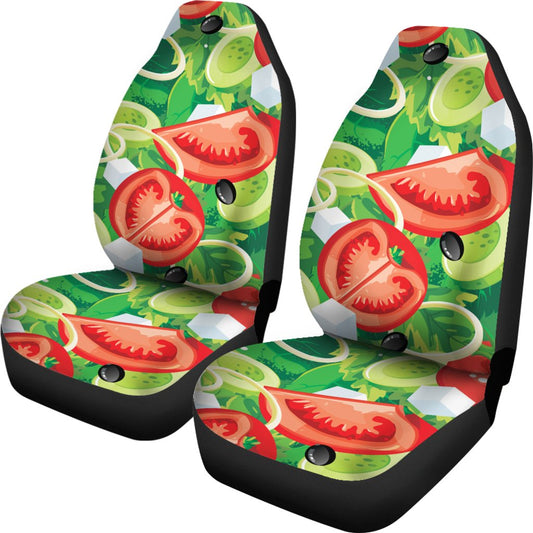 Vegan Salad Themed Design Print Universal Fit Car Seat Covers