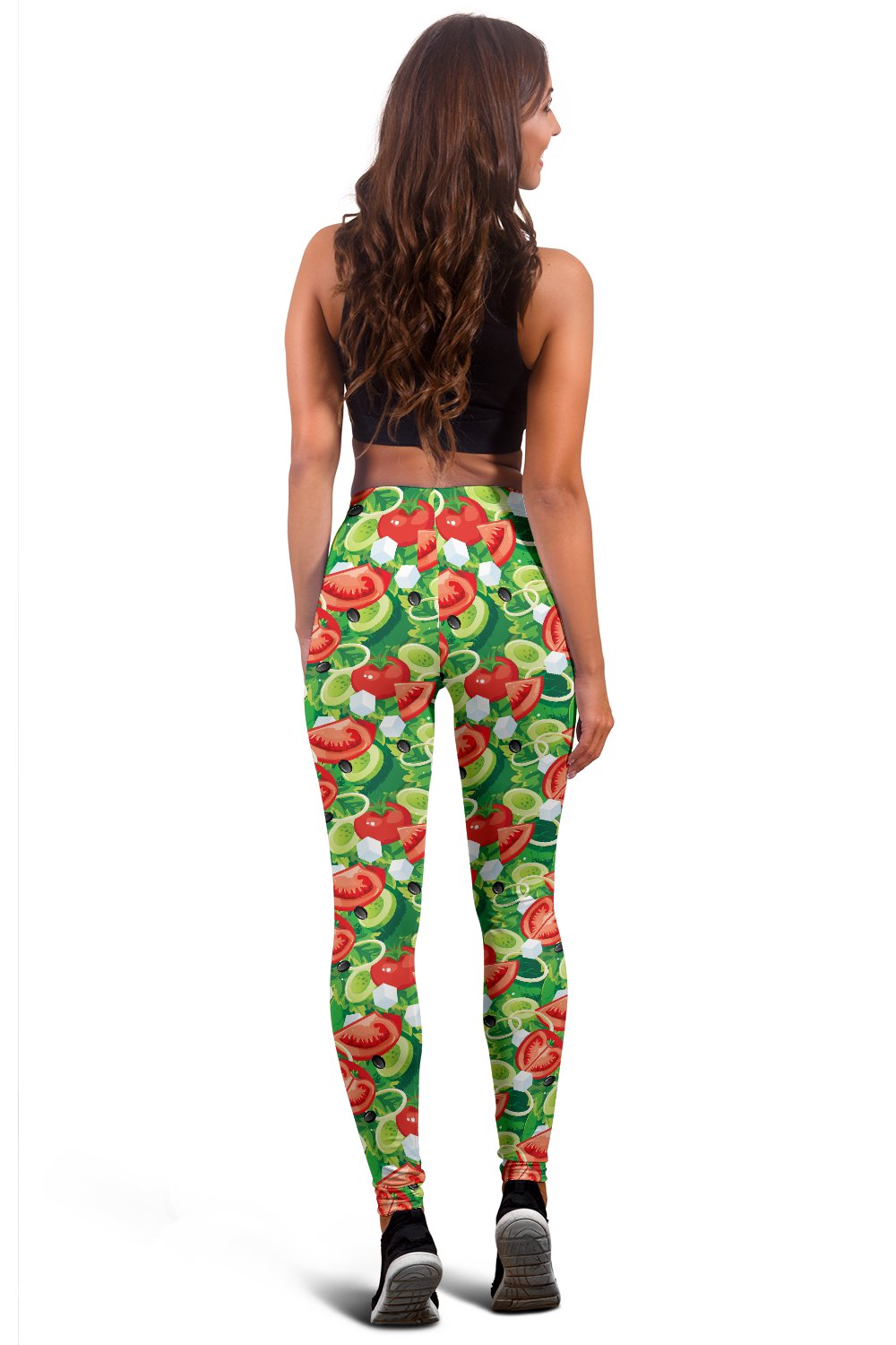 Vegan Salad Themed Design Print Women Leggings