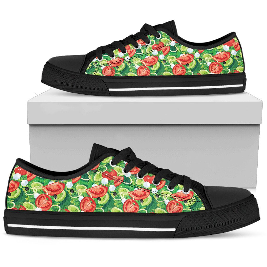 Vegan Salad Themed Design Print Women Low Top Shoes-JTAMIGO.COM