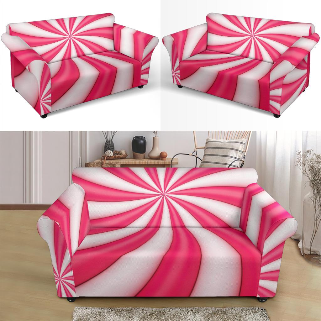 Vortex Twist Swirl Candy Print Loveseat Slipcover-JTAMIGO.COM