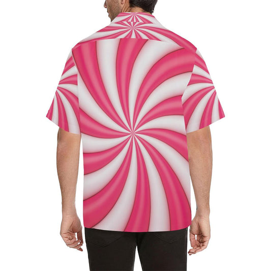 Vortex Twist Swirl Candy Print Men Aloha Hawaiian Shirt