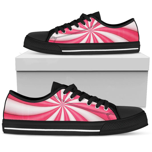 Vortex Twist Swirl Candy Print Women Low Top Shoes-JTAMIGO.COM